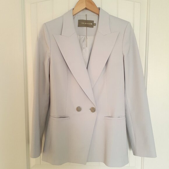 Simona Corsellini Wool Two-Button Blazer Gray Size 40/Size 4 - Picture 14 of 14